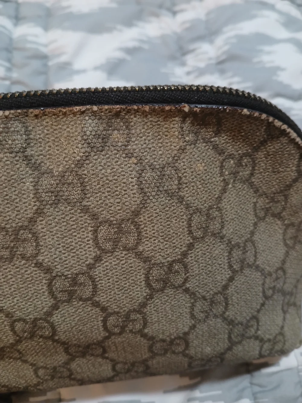 Gucci Monogram Cosmetic Pouch in Brown